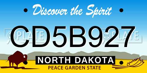 CD5B927 North Dakota License Plate