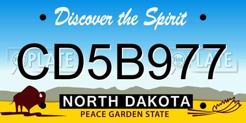 CD5B977 North Dakota License Plate