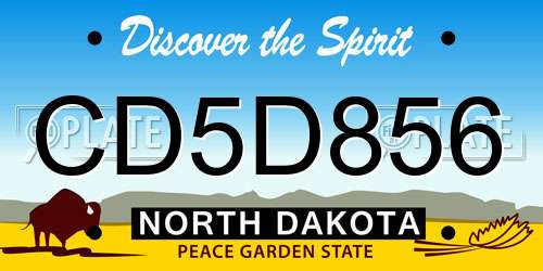 CD5D856 North Dakota License Plate