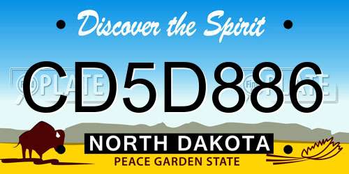 CD5D886 North Dakota License Plate