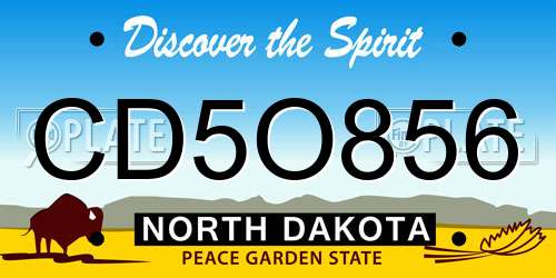CD5O856 North Dakota License Plate