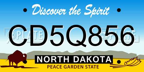CD5Q856 North Dakota License Plate