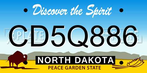 CD5Q886 North Dakota License Plate