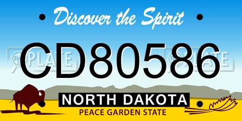 CD80586 North Dakota License Plate