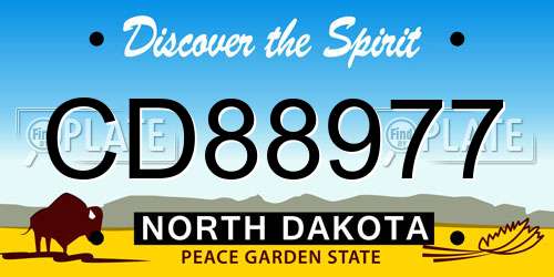 CD88977 North Dakota License Plate