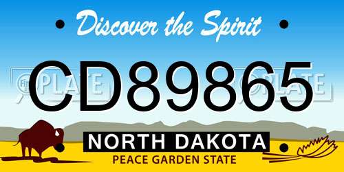 CD89865 North Dakota License Plate