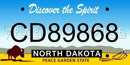 CD89868 North Dakota License Plate
