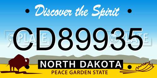 CD89935 North Dakota License Plate