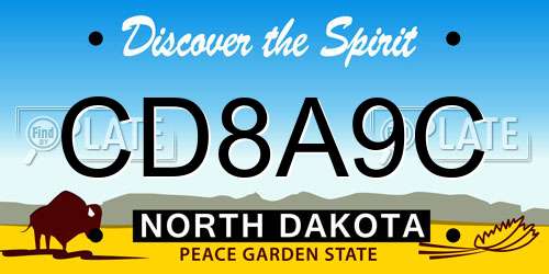 CD8A9C North Dakota License Plate