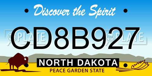CD8B927 North Dakota License Plate