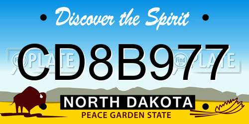CD8B977 North Dakota License Plate