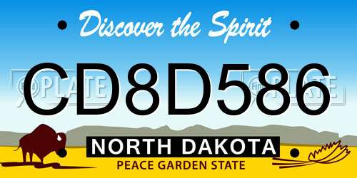 CD8D586 North Dakota License Plate