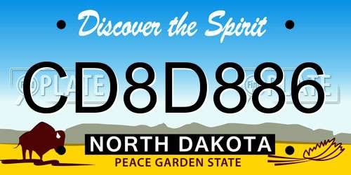 CD8D886 North Dakota License Plate