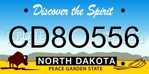 CD8O556 North Dakota License Plate