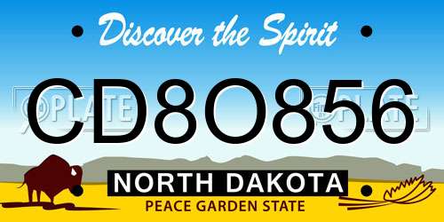 CD8O856 North Dakota License Plate