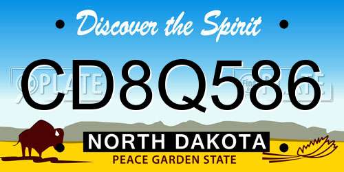 CD8Q586 North Dakota License Plate