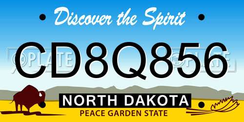 CD8Q856 North Dakota License Plate
