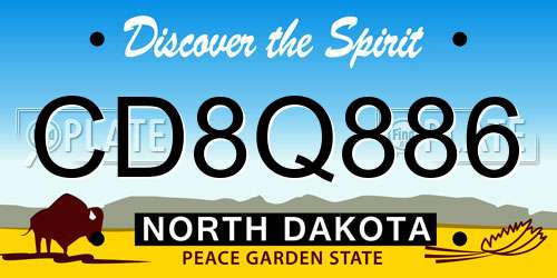 CD8Q886 North Dakota License Plate