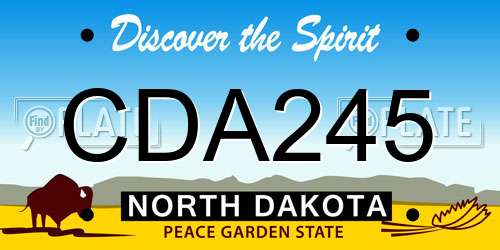 CDA245 North Dakota License Plate