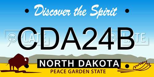 CDA24B North Dakota License Plate