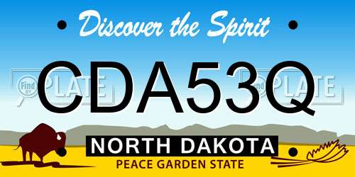 CDA53Q North Dakota License Plate