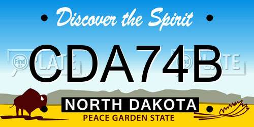 CDA74B North Dakota License Plate