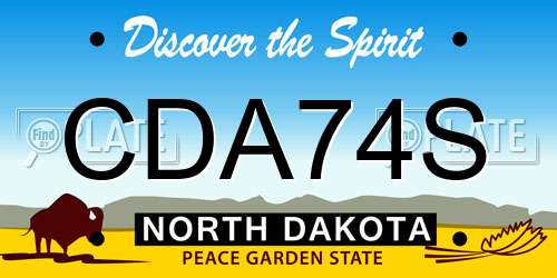 CDA74S North Dakota License Plate