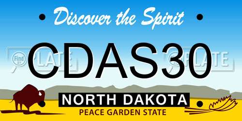 CDAS30 North Dakota License Plate