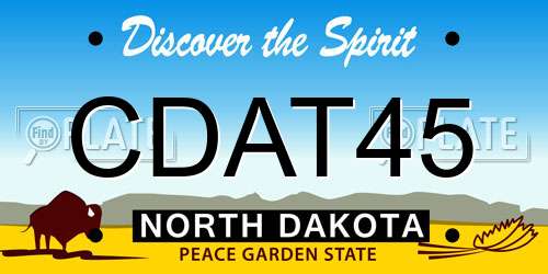 CDAT45 North Dakota License Plate