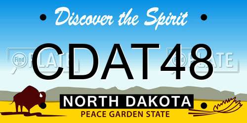 CDAT48 North Dakota License Plate