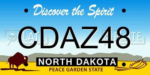 CDAZ48 North Dakota License Plate