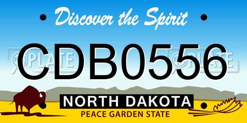 CDB0556 North Dakota License Plate