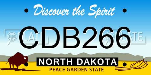 CDB266 North Dakota License Plate