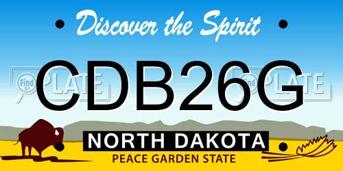 CDB26G North Dakota License Plate