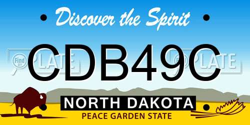 CDB49C North Dakota License Plate
