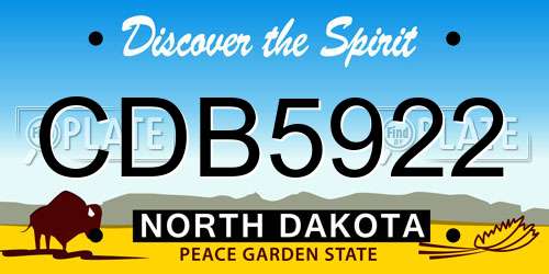 CDB5922 North Dakota License Plate