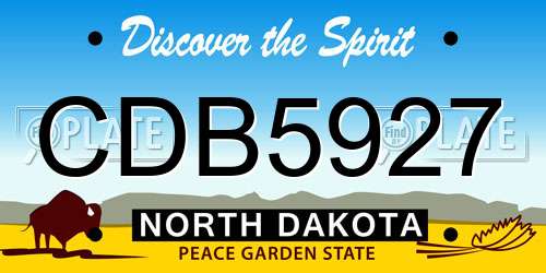 CDB5927 North Dakota License Plate