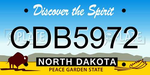 CDB5972 North Dakota License Plate