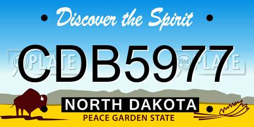 CDB5977 North Dakota License Plate