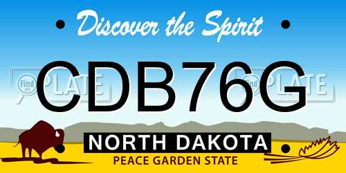 CDB76G North Dakota License Plate