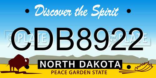 CDB8922 North Dakota License Plate
