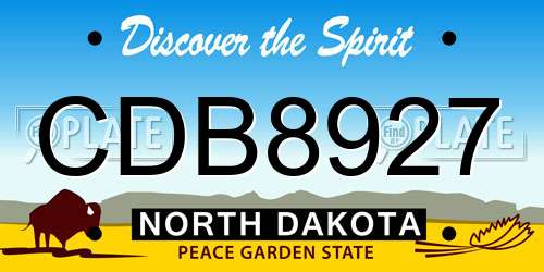 CDB8927 North Dakota License Plate