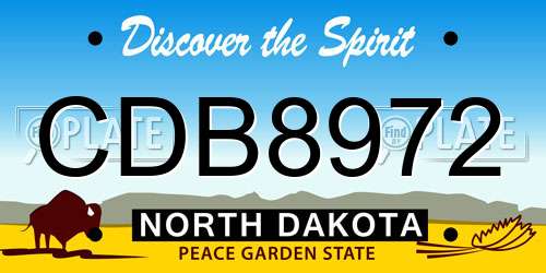 CDB8972 North Dakota License Plate