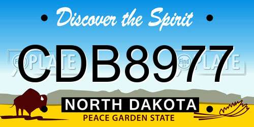 CDB8977 North Dakota License Plate