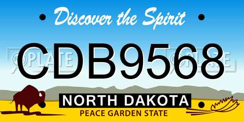 CDB9568 North Dakota License Plate