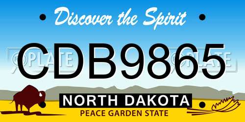CDB9865 North Dakota License Plate