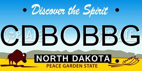 CDBOBBG North Dakota License Plate