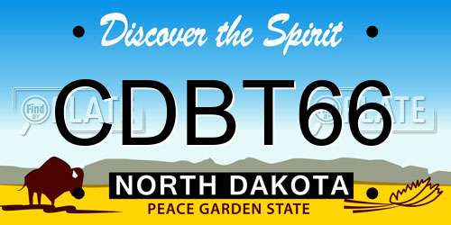 CDBT66 North Dakota License Plate