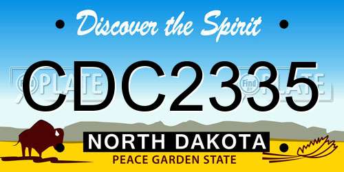 CDC2335 North Dakota License Plate