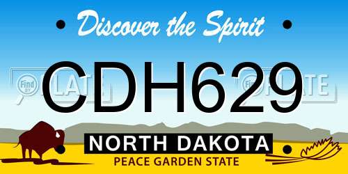 CDH629 North Dakota License Plate
